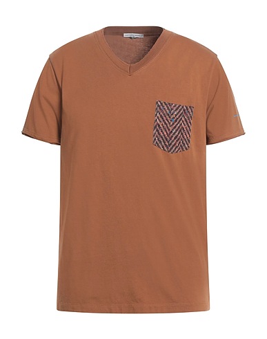 GREY DANIELE ALESSANDRINI T-shirt Brown 100% Cotton