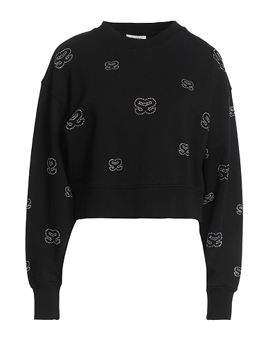 SANDRO Sweatshirt Black 100% Cotton, Glass