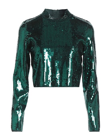 SANDRO Top Emerald green 59% Viscose, 24% Polyester, 15% Polyamide, 2% Elastane