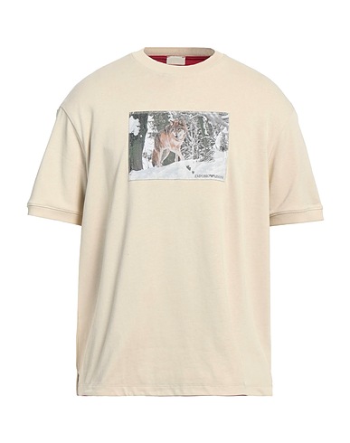EMPORIO ARMANI T-shirt Beige 100% Cotton, Polyester