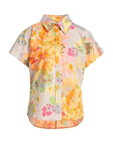 19.70 NINETEEN SEVENTY Floral shirts & blouses Light grey 100% Cotton, Mother-of-pearl