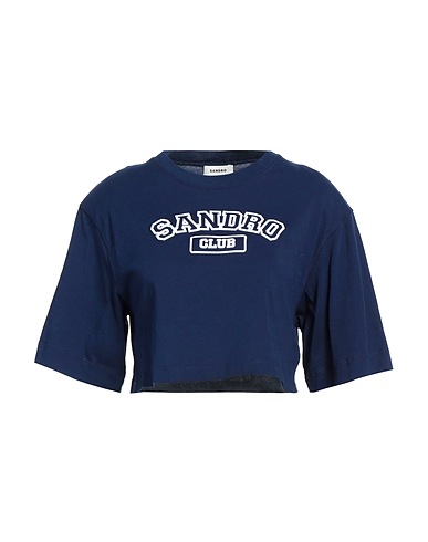 SANDRO Crop top Navy 100% Cotton