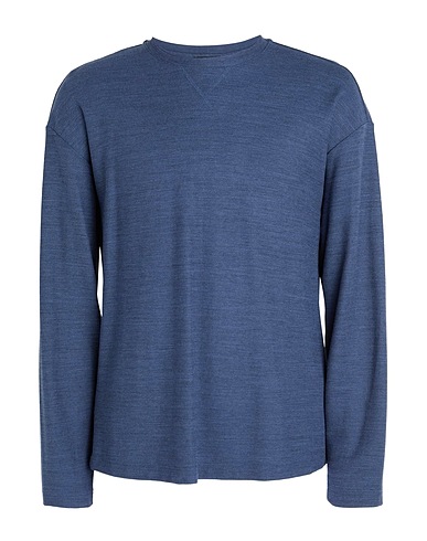 EMPORIO ARMANI Basic T-Shirt Navy blue 66% Lyocell, 34% Wool