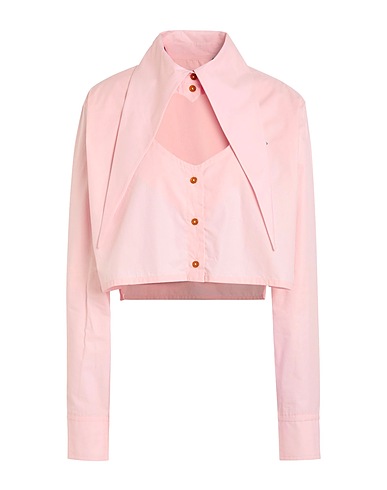 VIVIENNE WESTWOOD Solid color shirts & blouses CUT OFF HEART SHIRT
 Pink 100% Cotton