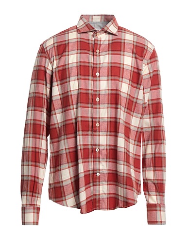 ELEVENTY Checked shirt Red 100% Cotton