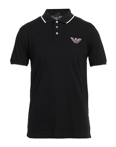 EMPORIO ARMANI Polo Nero 100% Cotone