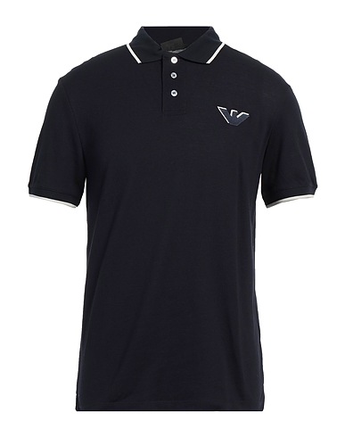 EMPORIO ARMANI Polo shirt Midnight blue 100% Cotton