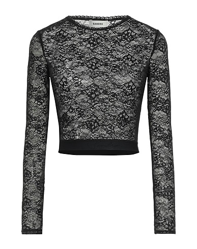 SANDRO Top Black 81% Polyamide, 19% Elastane, Polyester