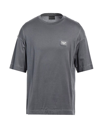 EMPORIO ARMANI Basic T-Shirt Grey 70% Lyocell, 30% Cotton