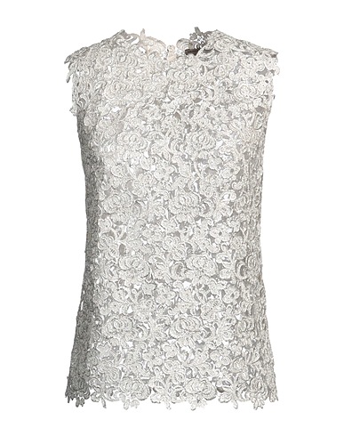 ERMANNO SCERVINO Top Silver 100% Polyester, Polyamide