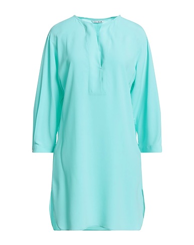 CALIBAN Short dress Turquoise 85% Acetate, 9% Silk, 6% Elastane