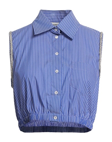 SANDRO Camicia a righe Blu china 64% Cotone, 31% Poliammide, 5% Elastan, Madreperla