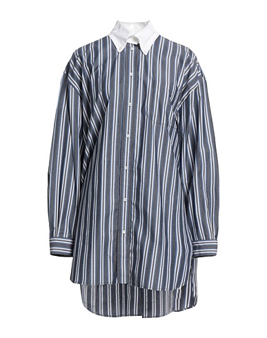 SANDRO Striped shirt Charcoal 100% Cotton, Mother-of-pearl