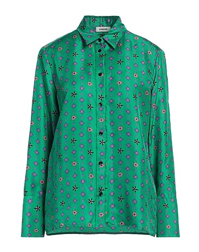 SANDRO Patterned shirts & blouses Green 100% Silk