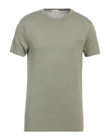 BROOKSFIELD Basic T-shirt Military green 97% Linen, 3% Elastane