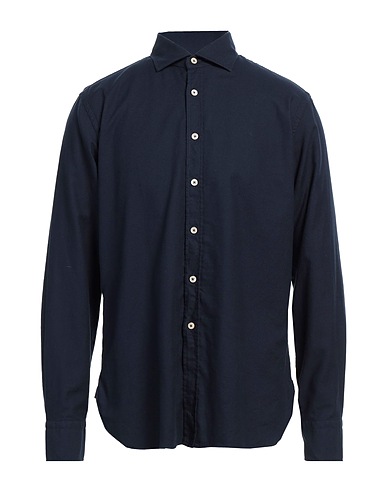 ALESSANDRO GHERARDI Solid colour shirt Midnight blue 100% Cotton
