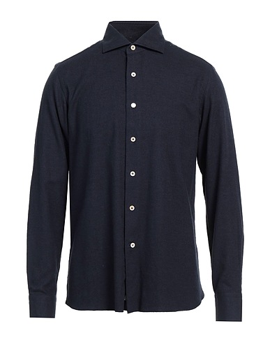 ALESSANDRO GHERARDI Solid color shirt Midnight blue 100% Cotton