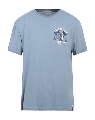BROOKSFIELD T-shirt Blu chiaro 100% Cotone