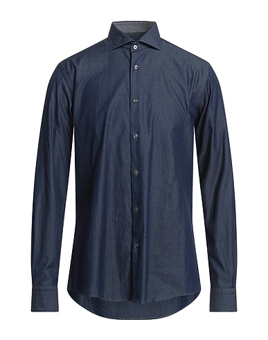 PAL ZILERI Solid colour shirt Navy blue 100% Cotton