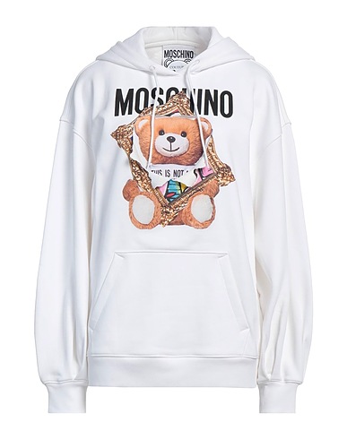 MOSCHINO Hooded track jacket  White 100% Cotton