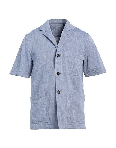 LARDINI Linen shirt Blue 55% Linen, 45% Cotton