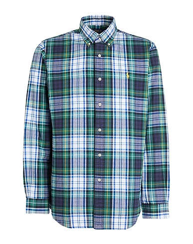 POLO RALPH LAUREN Checked shirt Emerald green 100% Cotton