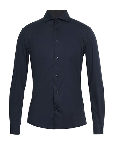 EXTE Solid colour shirt Midnight blue 97% Cotton, 3% Elastane