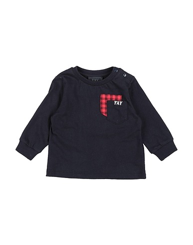 FAY T-shirt Navy blue 100% Cotton, Polyester