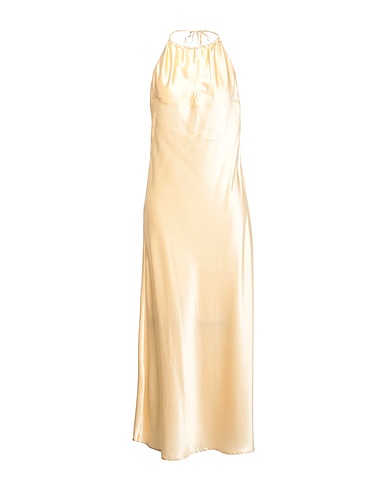 LARDINI Long dress Beige 94% Silk, 6% Elastane