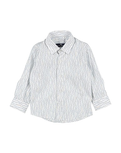 MANUELL & FRANK Patterned shirt White 97% Cotton, 3% Elastane