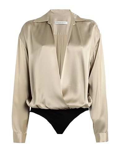 CHRISTOPHER ESBER TOPS & TEES Platinum 100% Silk, Nylon, Cotton
