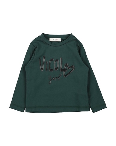 VICOLO T-shirt Dark green 93% Cotton, 7% Elastane