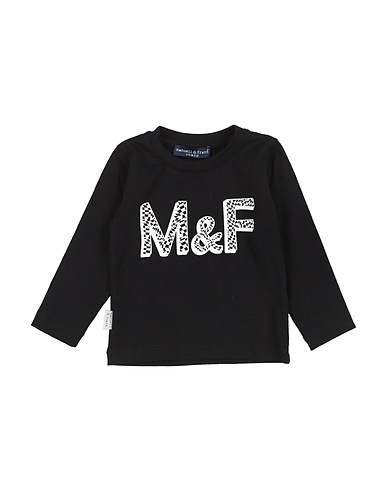 MANUELL & FRANK T-shirt Black 90% Cotton, 10% Elastane