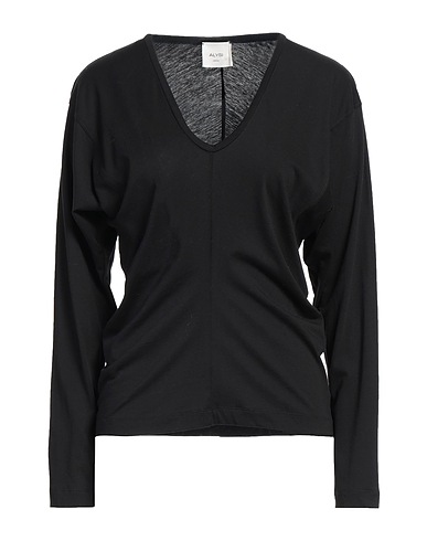 ALYSI T-shirt Black 50% Cotton, 50% Modal