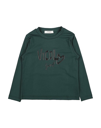 VICOLO T-shirt Dark green 93% Cotton, 7% Elastane