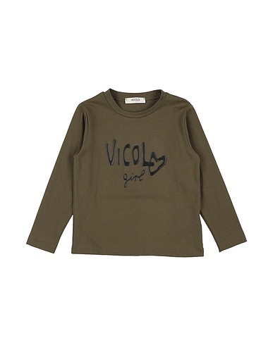 VICOLO T-shirt Military green 93% Cotton, 7% Elastane