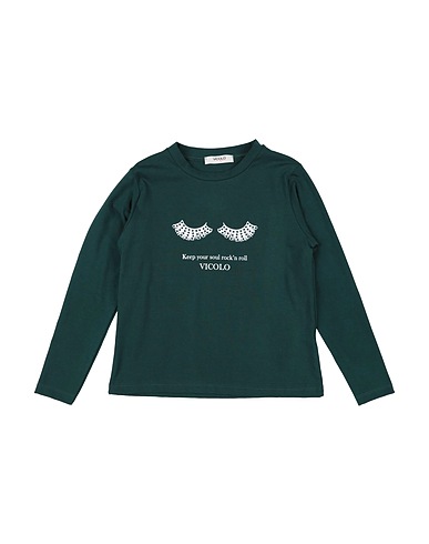 VICOLO T-shirt GIRL Dark green 93% Cotton, 7% Elastane