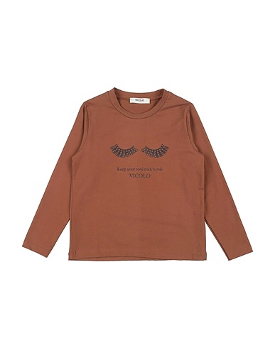 VICOLO T-shirt GIRL Marrone 93% Cotone, 7% Elastan