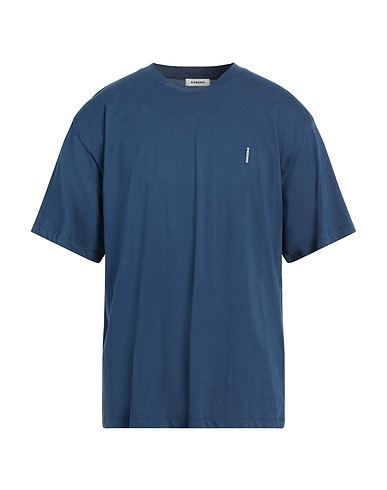 SANDRO T-shirt Blu navy 100% Cotone, Elastan