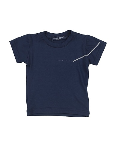 MANUELL & FRANK T-shirt Midnight blue 97% Cotton, 3% Elastane