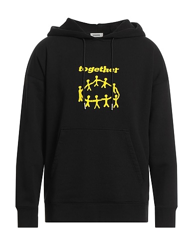 SANDRO Hooded track jacket  Black 100% Cotton, Elastane