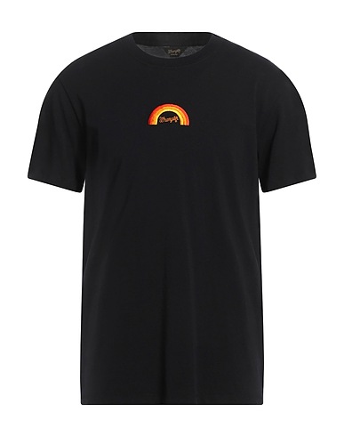 SANDRO x WRANGLER T-shirt Black 100% Cotton, Elastane, Polyester