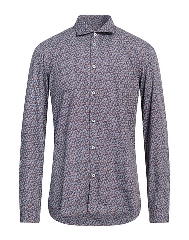 MANUEL RITZ Camicia fantasia Marrone 100% Cotone
