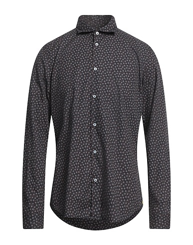 MANUEL RITZ Patterned shirt Midnight blue 100% Cotton