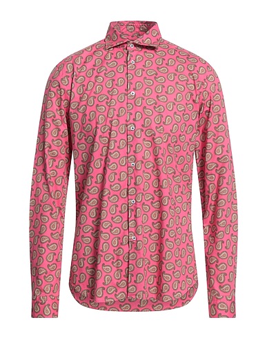 MANUEL RITZ Patterned shirt Fuchsia 97% Cotton, 3% Elastane