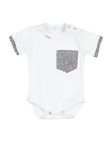 MANUELL & FRANK Baby bodysuit White 90% Cotton, 10% Elastane