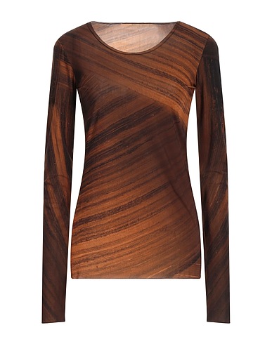 MASNADA T-shirt Brown 77% Polyamide, 23% Elastane