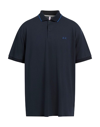 SUN 68 Polo shirt Midnight blue 95% Cotton, 5% Elastane