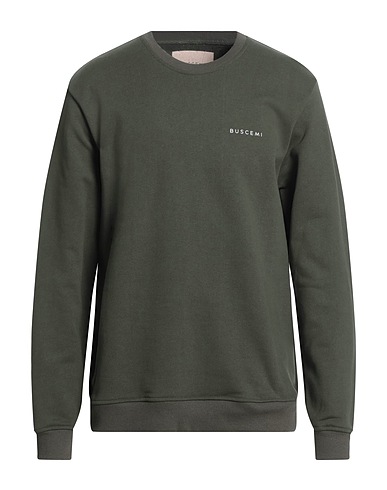 BUSCEMI Sweatshirt Military green 100% Cotton, Elastane