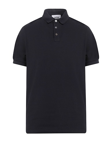 ALPHA STUDIO Polo shirt Midnight blue 95% Cotton, 5% Elastane